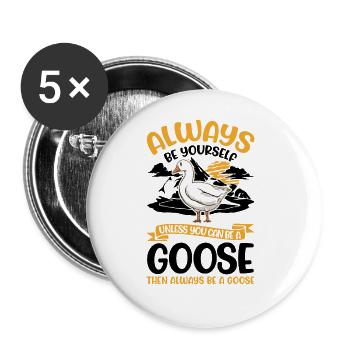 Oies Cadeau Goose Lovers Goose Éleveurs d’oies - Lot de 5 grands badges (56 mm) - blanc - Devant