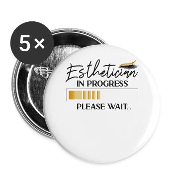 Cute Licensed Esthetician Skincare - Buttons large 2.2''/56 mm (5-pack) - white - Front