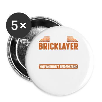 Mason Gift Profession Saying Mason - Buttons large 2.2''/56 mm (5-pack) - white - Front