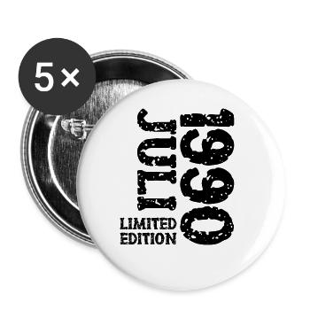 1990 Juli Limited Edition Geburtstag Geschenk - Buttons groß 56 mm (5er Pack) - Weiß - Vorne