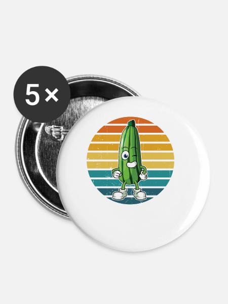 Zucchini - Buttons groß 56 mm (5er Pack) - Weiß