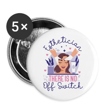 Cute Licensed Esthetician Skincare - Buttons groß 56 mm (5er Pack) - Weiß - Vorne
