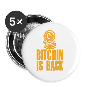 Le bitcoin est de retour 2 - Lot de 5 grands badges (56 mm) - blanc - Devant