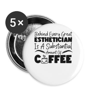 Cute Licensed Esthetician Skincare - Buttons large 2.2''/56 mm (5-pack) - white - Front