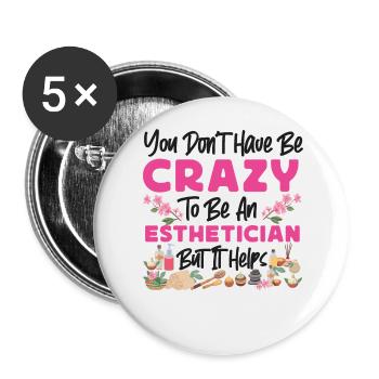 Cute Licensed Esthetician Skincare - Buttons groß 56 mm (5er Pack) - Weiß - Vorne