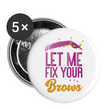 Esthetician Skincare Beautician - Buttons groß 56 mm (5er Pack) - Weiß - Vorne