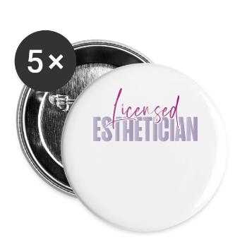 Soins de la peau d’esthéticienne agréée mignonne - Lot de 5 grands badges (56 mm) - blanc - Devant