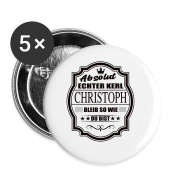 Absolut Echter Kerl Christoph Bleib So Wie Du Bist - Buttons groß 56 mm (5er Pack) - Weiß - Vorne
