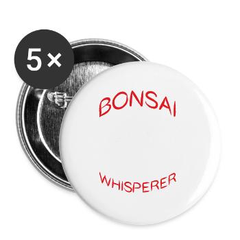 Bonsai whisperer for all bonsai fans - Buttons large 2.2''/56 mm (5-pack) - white - Front