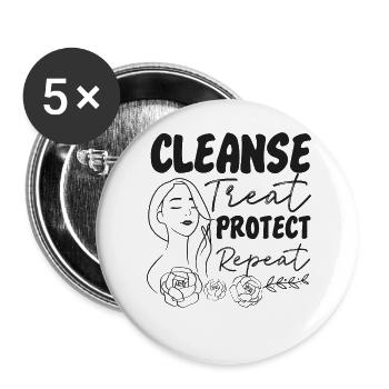 Cute Licensed Esthetician Skincare - Buttons groß 56 mm (5er Pack) - Weiß - Vorne