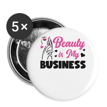 Soins de la peau d’esthéticienne agréée mignonne - Lot de 5 grands badges (56 mm) - blanc - Devant