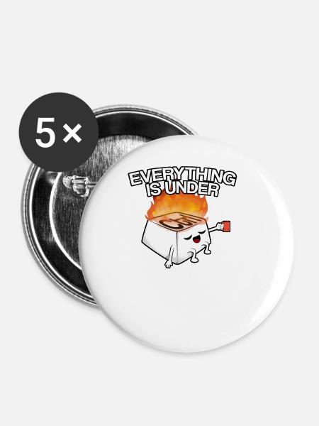 Alles ist unter Kontrolle - Buttons groß 56 mm (5er Pack) - Weiß