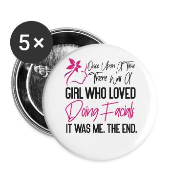Cute Licensed Esthetician Skincare - Buttons large 2.2''/56 mm (5-pack) - white - Front