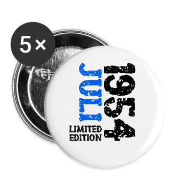 1954 Juli Limited Edition Geburtstag Geschenk - Buttons groß 56 mm (5er Pack) - Weiß - Vorne