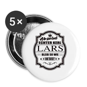 Absolut Echter Kerl Lars Bleib So Wie Du Bist - Buttons groß 56 mm (5er Pack) - Weiß - Vorne