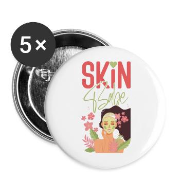 Cute Licensed Esthetician Skincare - Buttons large 2.2''/56 mm (5-pack) - white - Front