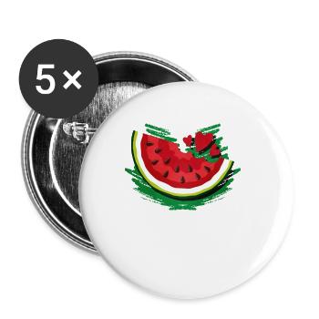 Watermelon - Buttons large 2.2''/56 mm (5-pack) - white - Front