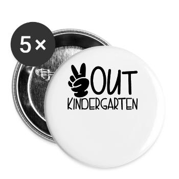 Frieden aus dem Kindergarten Graduation Frieden au - Buttons groß 56 mm (5er Pack) - Weiß - Vorne