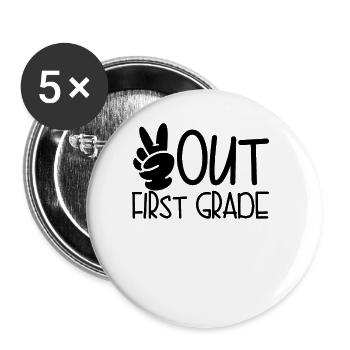 Frieden aus dem Abschluss der ersten Klasse Friede - Buttons groß 56 mm (5er Pack) - Weiß - Vorne