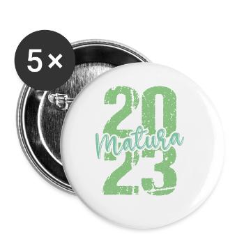 Matura Junge Mädchen Damen und Herren Matura 2023 - Buttons groß 56 mm (5er Pack) - Weiß - Vorne