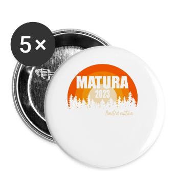 Matura Junge Mädchen Damen und Herren Matura 2023 - Buttons groß 56 mm (5er Pack) - Weiß - Vorne
