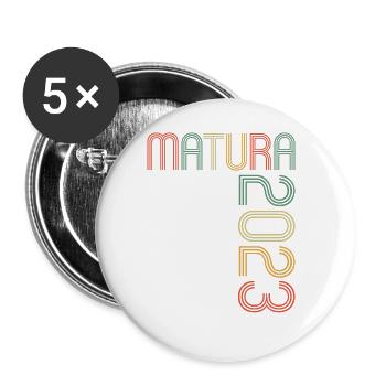 Matura Jeunes Filles Femmes et Hommes Matura 2023 - Lot de 5 grands badges (56 mm) - blanc - Devant