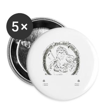 Wikinger Frauen, Ehre deinen Mann, Viking Damen - Buttons groß 56 mm (5er Pack) - Weiß - Vorne