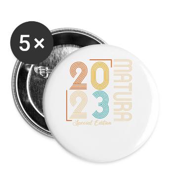 Matura Junge Mädchen Damen und Herren Matura 2023 - Buttons groß 56 mm (5er Pack) - Weiß - Vorne