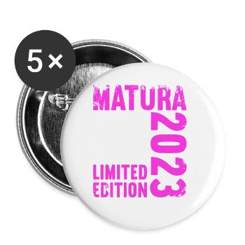 Matura Jeunes Filles Femmes et Hommes Matura 2023 - Lot de 5 grands badges (56 mm) - blanc - Devant