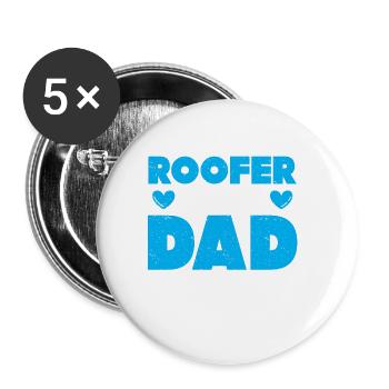 Roofer Gift Work Artisan Roofer - Buttons large 2.2''/56 mm (5-pack) - white - Front