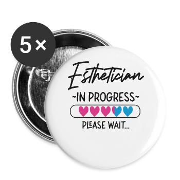 Cute Licensed Esthetician Skincare - Buttons groß 56 mm (5er Pack) - Weiß - Vorne