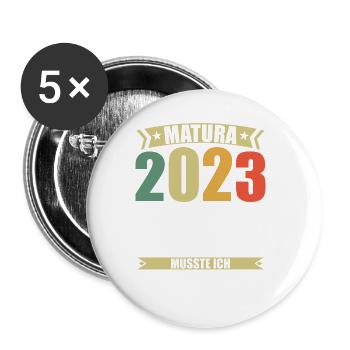 Matura Junge Mädchen Damen und Herren Matura 2023 - Buttons groß 56 mm (5er Pack) - Weiß - Vorne