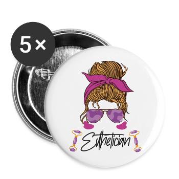 Cute Licensed Esthetician Skincare - Buttons groß 56 mm (5er Pack) - Weiß - Vorne