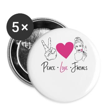 Cute Licensed Esthetician Skincare - Buttons large 2.2''/56 mm (5-pack) - white - Front