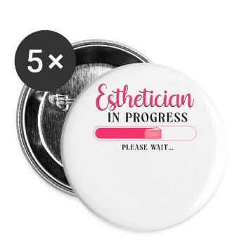 Cute Licensed Esthetician Skincare - Buttons large 2.2''/56 mm (5-pack) - white - Front