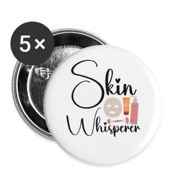 Cute Licensed Esthetician Skincare - Buttons large 2.2''/56 mm (5-pack) - white - Front