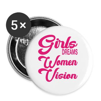 Girls With Dreams Become Women With Vision 5 - Buttons large 2.2''/56 mm (5-pack) - white - Front