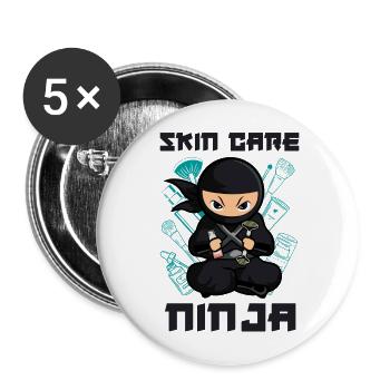 Cute Esthetician Skincare - Buttons large 2.2''/56 mm (5-pack) - white - Front