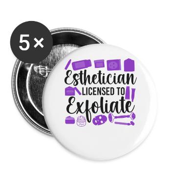 Cute Licensed Esthetician Skincare - Buttons groß 56 mm (5er Pack) - Weiß - Vorne