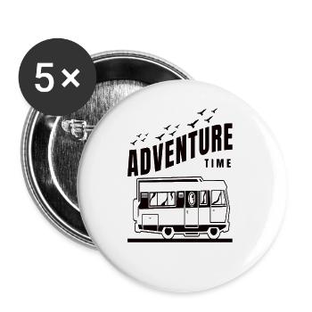 Camping Caravan Motorhome Camper Saying - Buttons large 2.2''/56 mm (5-pack) - white - Front