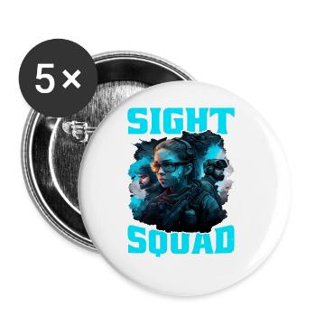 Sight Squad 5 - Buttons large 2.2''/56 mm (5-pack) - white - Front