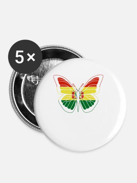 Bolivien - Buttons groß 56 mm (5er Pack) - Weiß