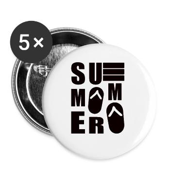 Sommer - Buttons groß 56 mm (5er Pack) - Weiß - Vorne