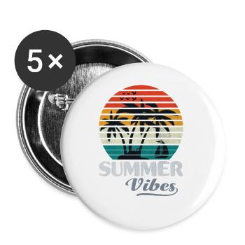 Segeln Segler Summer Vibes Segler Geschenke - Buttons groß 56 mm (5er Pack) - Weiß - Vorne