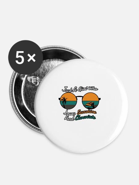 Schokolade - Buttons groß 56 mm (5er Pack) - Weiß