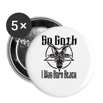 Satan Beelzebub Devil Gothic Pentagram Mystical - Buttons large 2.2''/56 mm (5-pack) - white - Front