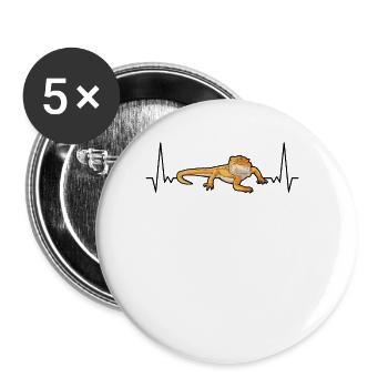 Battement de cœur de dragon barbu - Lot de 5 grands badges (56 mm) - blanc - Devant
