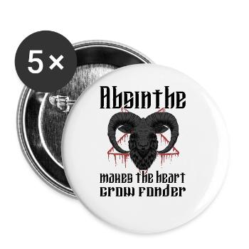 Satan Belzébuth Diable Gothique Pentagramme Mystique - Lot de 5 grands badges (56 mm) - blanc - Devant