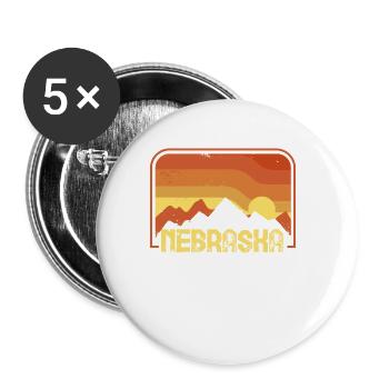 Nebraska - Buttons large 2.2''/56 mm (5-pack) - white - Front