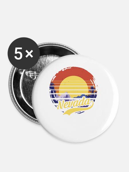 Nevada - Buttons groß 56 mm (5er Pack) - Weiß